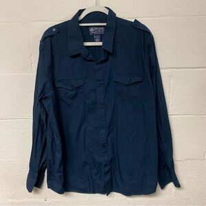 American Rag Men’s Dark Blue Long Sleeve Button Down Shirt Size XXL